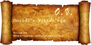 Oszlár Viktória névjegykártya